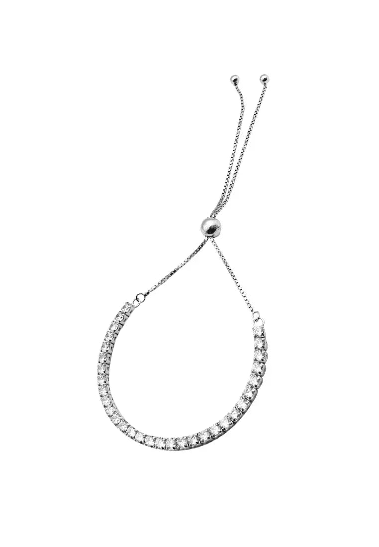 tennis bracelet featuring a row of round-cut diamonds