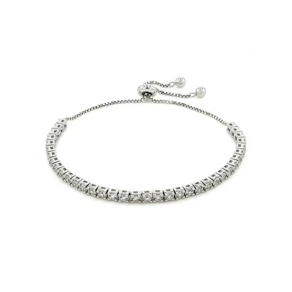 tennis bracelet featuring a row of round-cut diamonds